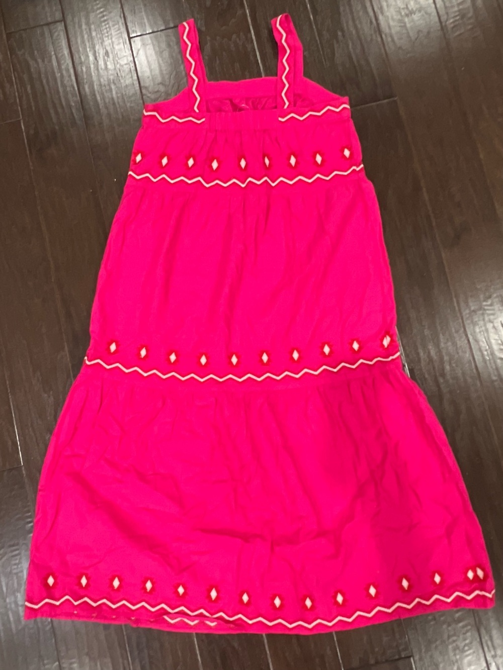 LOFT Hot Pink Sleeveless Embroidered Sun Dress
